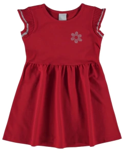 VESTIDO INFANTIL MANGA RETILÍNEA EM PIQUÊ STRETCH - comprar online