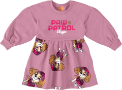 VESTIDO INFANTIL PATRULHA CANINA® EM MOLETOM FLANELADO MALWEE KIDS ROSA