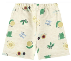 Bermuda Masculina Infantil Estampada Em Moletinho Malwee Creme - comprar online