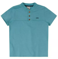 Polo Infantil Com Recortes Carinhoso - Azul Turqueza