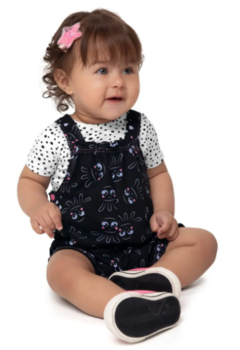 CONJUNTO INFANTIL MENINA BLUSA E JARDINEIRA MALWEE KIDS