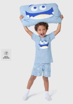 Pijama Infantil Menino Brilha No Escuro + Fronha Em Algodão Malwee Kids - comprar online