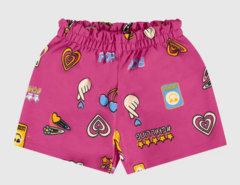 Shorts Infantil Menina Clochard Estampado Em Moletinho Malwee Kids - comprar online