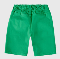 Bermuda Infantil Menino Cadarço Frontal Em Sarja Com Elastano Malwee Kids Verde na internet