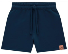 Bermuda Masculina Infantil Em Moletinho Carinhoso Azul - comprar online