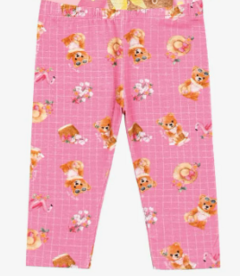 Legging Básica Ursinho Infantil Rovi Kids Rosa - comprar online