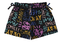 Shorts Infantil Menina Clochard Elastico Em Moletinho Malwee Kids Preto - comprar online