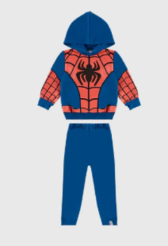 Conjunto Infantil Menino Blusão Com Capuz Homem-Aranha Moletom Malwee Kids - Azul - comprar online
