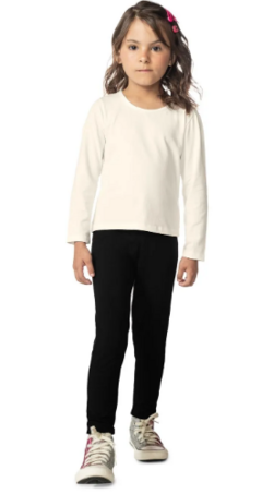 Blusa Manga Longa Infantil Feminina Rovitex Kids Off White na internet