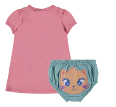 CONJUNTO INFANTIL MENINA UMA LINDA SEREIA COM BORDADO EM COTTON LIGHT ROSA - comprar online