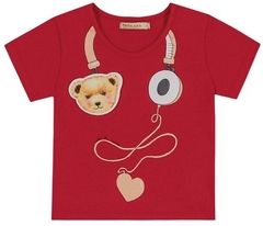 BLUSA INFANTIL FEMININA URSO TRICK NICK VERMELHO