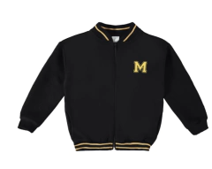 JAQUETA INFANTIL MENINO BOMBER EM MOLETOM FLANELADO MALWEE KIDS PRETO na internet