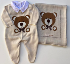 Saída de Maternidade Tricot - Bege Ursinho TED - comprar online