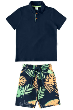 CONJUNTO INFANTIL MENINO CAMISA POLO EM MALHA MALWEE KIDS