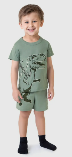 Pijama Infantil Menino Dinossauro Em Algodão Malwee Kids na internet