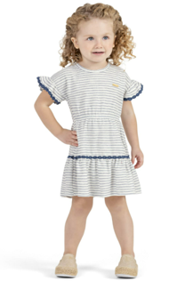 VESTIDO REGATA LISTRADO COM BRILHO COLORITTÁ