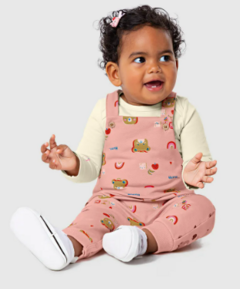 CONJUNTO INFANTIL UNISSEX MACACÃO ESTAMPADO EM MOLETOM FLANELADO MALWEE KIDS OFF WHITE