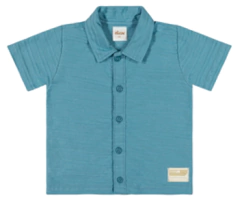 Camisa Infantil Menino Social Com Botões Elian Azul