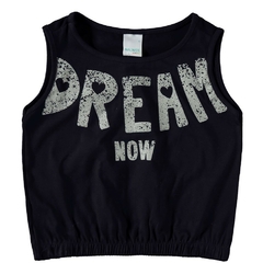Blusa Cropped Infantil Malwee Kids Preta