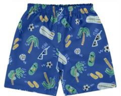 Bermuda Masculina Infantil Estampada Em Tectel Malwee Azul - comprar online