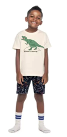 Pijama Infantil T-Rex Trick Nick Bege - comprar online