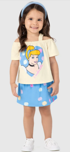 Conjunto Infantil Menina Cinderella Princesa Disney Em Algodão Malwee Kids na internet