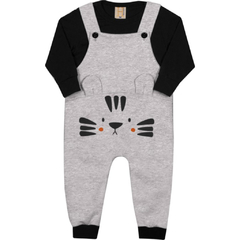 Conjunto Longo Inverno Jardineira e Camiseta - Hrradinhos - Baby Fofs