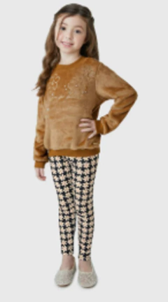 Conjunto Menina Blusão Pelúcia E Legging Estampada - Carinhoso - comprar online