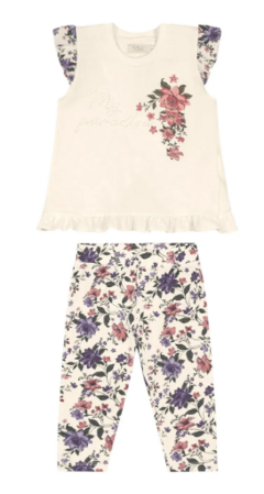 Conjunto Bata Manga Curta Com Legging Trick Nick Bege - comprar online