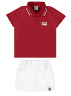 Conjunto Infantil Menino Camisa Polo E Bermuda Sarja Malwee Kids - comprar online