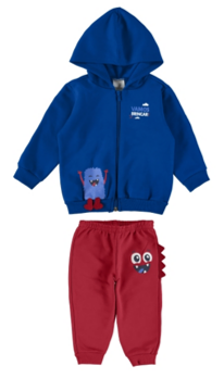 CONJUNTO INFANTIL MENINO APLIQUE INTERATIVO EM MOLETOM MALWEE KIDS AZUL