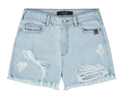 Shorts Menina Boyfriend Puídos E Barra Desfiada Em Jeans Malwee Kids na internet