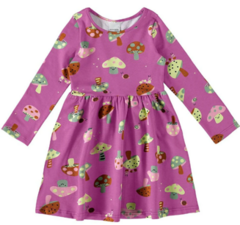 VESTIDO INFANTIL MANGA LONGA CACHORRINHO EM ALGODÃO MALWEE KIDS ROXO