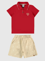 Conjunto Infantil Menino Always Looking Good Em Algodão Malwee Kids Vermelho