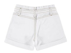 SHORTS CLOCHARD INFANTIL MENINA EM SARJA COM ELASTANO MALWEE KIDS BRANCO - comprar online