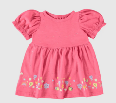 Vestido Infantil Com Estampa Em Malha Botonê Malwee Kids Rosa