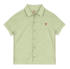 Camisa Infantil Masculina Com Botões Trick Nick Verde