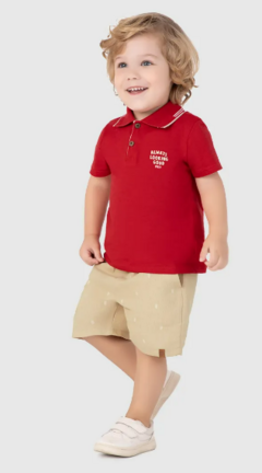 Conjunto Infantil Menino Always Looking Good Em Algodão Malwee Kids Vermelho - comprar online