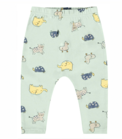 Calça Bebê Animais Unissex Em Algodão Malwee Kids Verde - comprar online