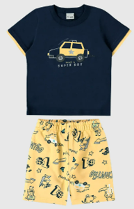 Conjunto Infantil Menino Have A Super Day Em Algodão Malwee Kids Azul