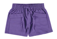 SHORTS INFANTIL MENINA BOLSOS FRONTAIS EM MALHA TRABALHADA MALWEE KIDS ROXO