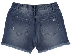 SHORTS INFANTIL MENINA COM FAIXA EM MALHA DENIM AZUL na internet