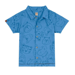 Camisa Infantil Masculina Bichinhos Trick Nick Azul - comprar online