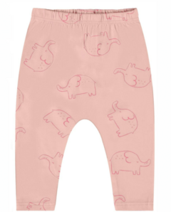 Calça Bebê Elefante Unissex Em Algodão Malwee Kids Rosa - comprar online