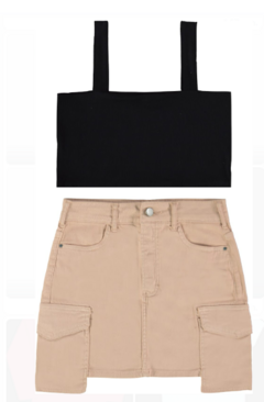 Conjunto Menina Regata Cropped E Saia Malwee Kids - comprar online