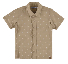 CAMISA INFANTIL MENINO ESTRELAS EM TRICOLINE MALWEE KIDS MARROM