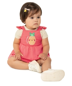 CONJUNTO INFANTIL MENINA BODY E SALOPETE EM MOLETINHO MALWEE KIDS