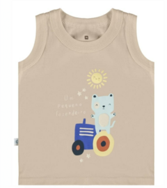 Camiseta Infantil Masculina Regata Estampada Malwee Kids Bege - comprar online