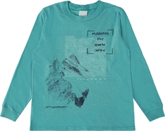 CAMISETA INFANTIL MENINO MANGA LONGA ESTAMPADA MALHA BOTONÊ MALWEE KIDS