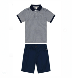 Conjunto Camiseta Polo com Bermuda Infantil Masculino Trick